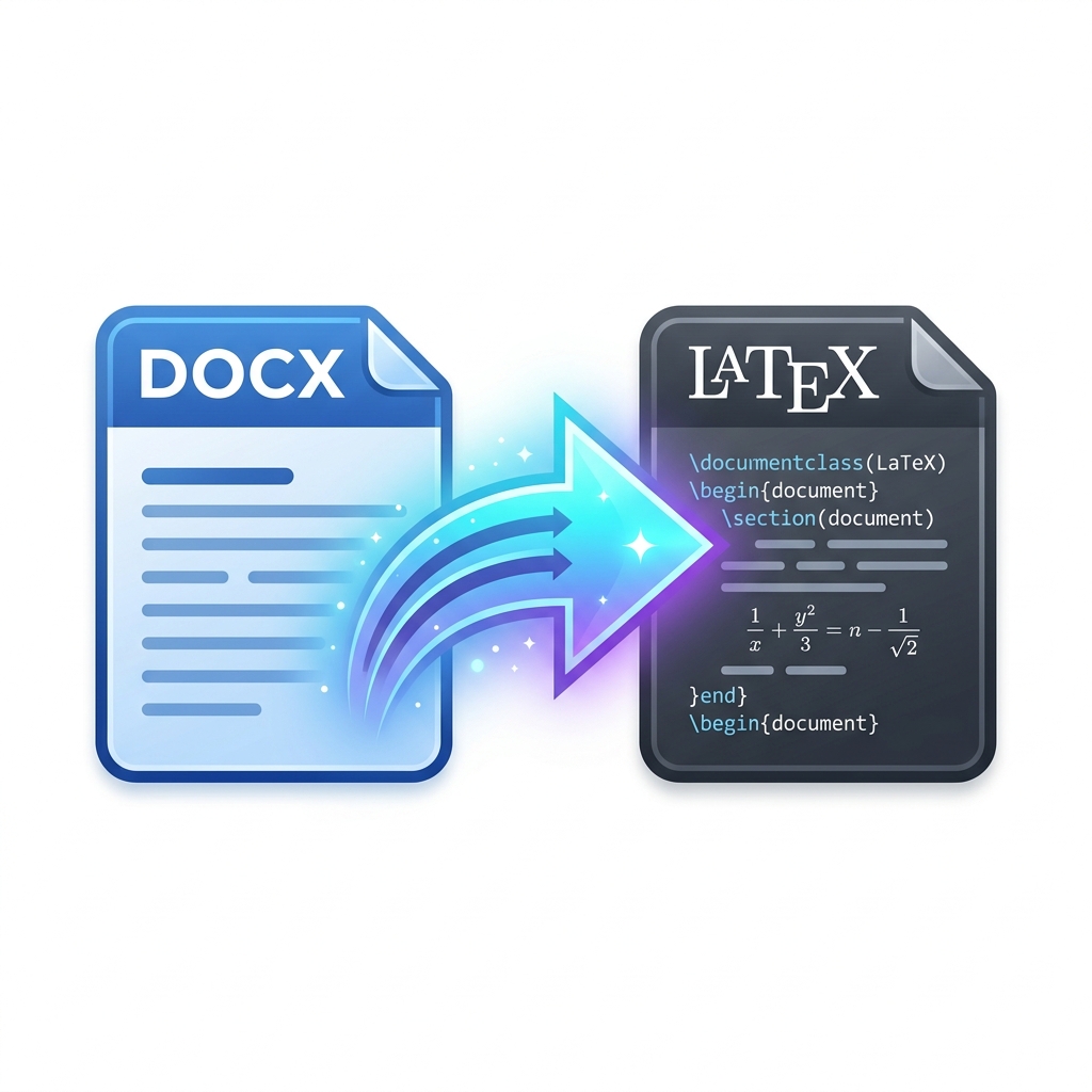 DOCX to LaTeX Converter Illustration